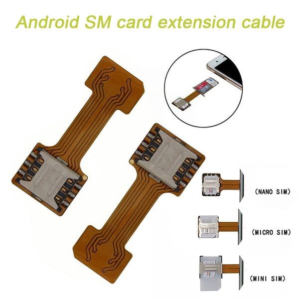 Card Extender Dual SIM Adapter Extension Cable Slot Durable For Mobile Phone Android New