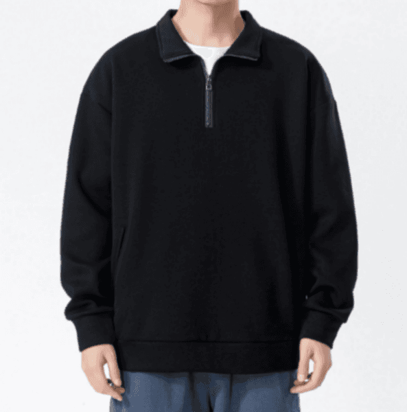 14 Turtleneck Sweatshirt for Men Autumn and Winter Thickened Solid Color Casual