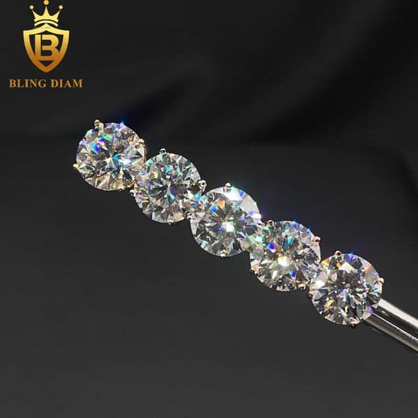 11mm Fine Jewelry Iced Out 925 Sterling Silver VVS Moissanite Diamond Screw Back Stud Earrings