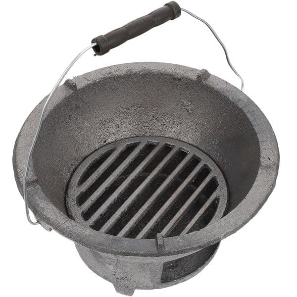 1Pc Cast Iron Stove Charcoal Barbecue Grill Portable Bbq Supplies Reusable Stove Camping Grilling Equipment Outdoor Fireplace