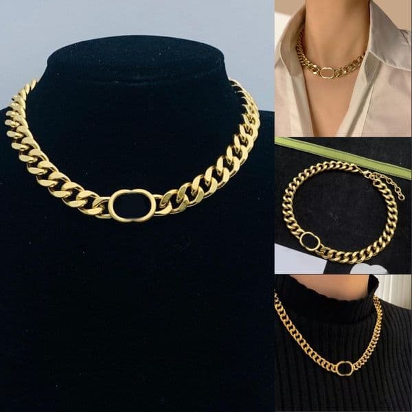 Trend plated gold necklace charm designer necklace letter simple chain exquisite jewelry woman bijoux no fade pendant necklace popular go084 C4