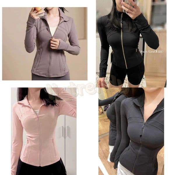 Women Yoga jacket White gold Zipper Jacket Activewear Sports Jogging Workout gym Coat slimming Fitness Jackets Quick Dry Active Top Solid Sweatshirt 5a