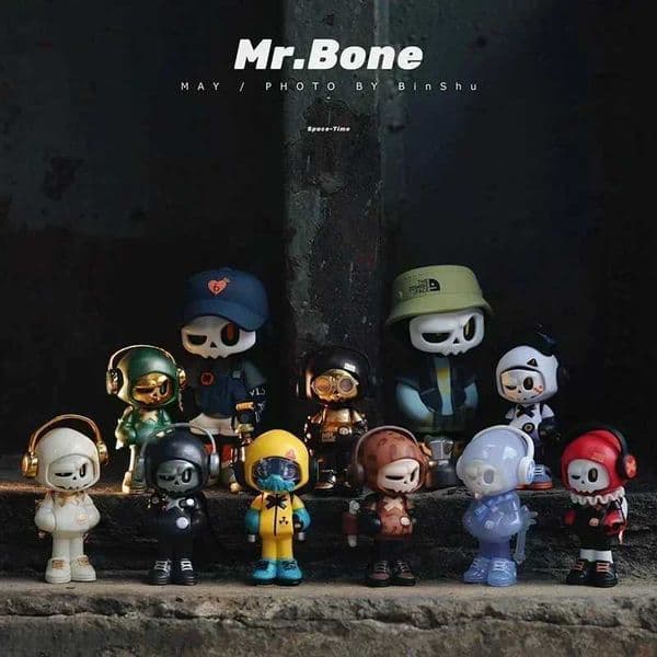 Mr.bone Mini 2 Generation Times Travel Series Action Figure Mystery Box Trend Animation Peripheral Desktop Collection Toy Gifts W250116