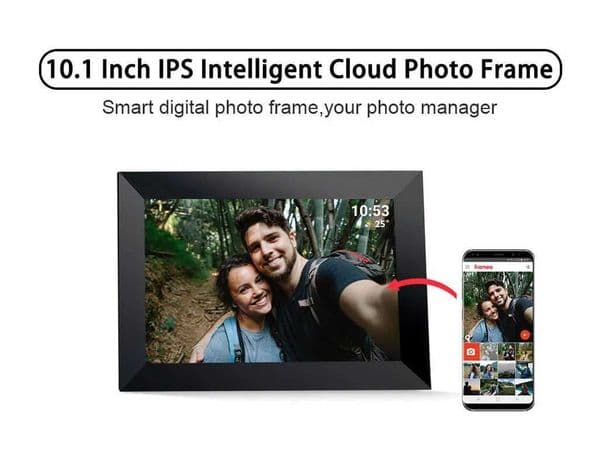 10.1 Inch Smart WiFi Digital Photo Frame 1280x800 HD IPS LCD Touch Screen 360Auto-Rotate Motion Sensor Built in 32GB Memory T250118