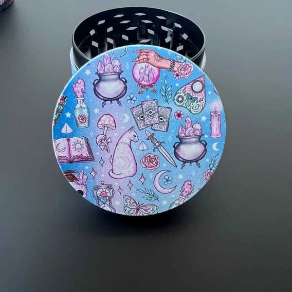 2 Mystical Cats Herb Grinder 4 Piece Design Cute Grinder W250121