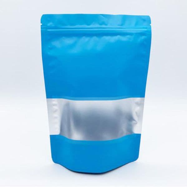 Stand Up Mylar Packaging Bags Blue Aluminum Foil Clear Window Zipper Retail Plastic Pouch For Cookies Pet Sugar Fruit Kernels Peanut Seed Storage Packages 400pcs