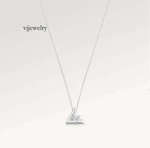 With BOX Brand Popular Designer Pendant Dia Crystal Letter Sier Plated Necklace Choker Chains For Women Christmas Gift