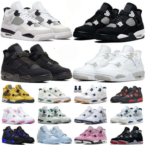 Designer Men Women 4 4S Basketball shoes Sneakers s Panda Military Black Cat White Thunder Oreo Lighing Outdoor Sports Trainers Sneaker