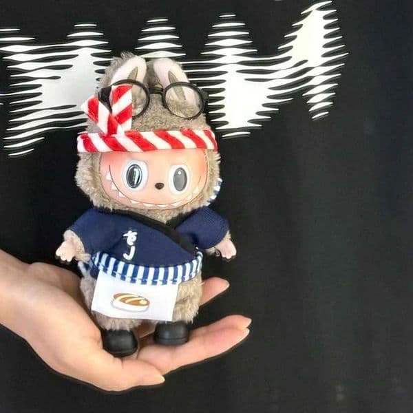 Only Clothes For Labubu Doll Clothes 17cm Plush Chef Clothing Japanese Sushi Shop Master Kimono Set Headscarf Waist Replacement XJ250802