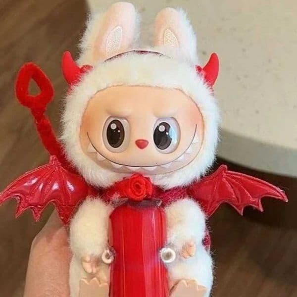 For Labubu Devil Clothes 15/17cm V1 V2 V3 Doll Mini Plush Doll Devil Wing Accessories Halloween Costume XJ250802