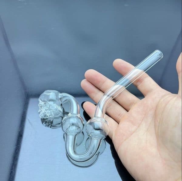 Smoking pipes Ball Glass Oil Burner Pipe Smoking Bowl Water Hookahs Bongs Classic transparent double bubble skull smoking set