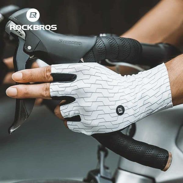 ROCKBROS Cycling Gloves Half Finger Breathable MTB Road Bike Gloves Shock Absorption Thickened Palm Pad Anti-slip Bicycle Gloves Z250804