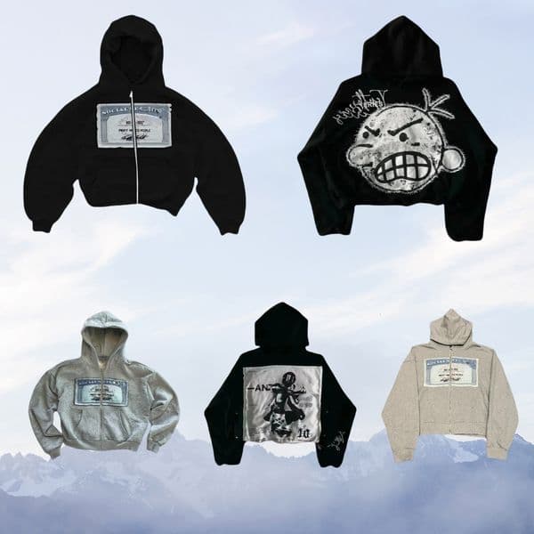 Men's Hoodies Streetwear Light Grey Zip Up Hoodie Men Women Clothing Harajuku Graphic Print Oversized Sweatshirt Gothic Vintage Autumn ba 18