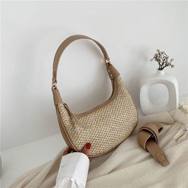 Luxury Brand Designer Bag Personalized Simple Trendy 2023 New Straw Woven Pillow Bag Summer Beach Shoulder Handbag Vacation Woven Bag Underarm Bag