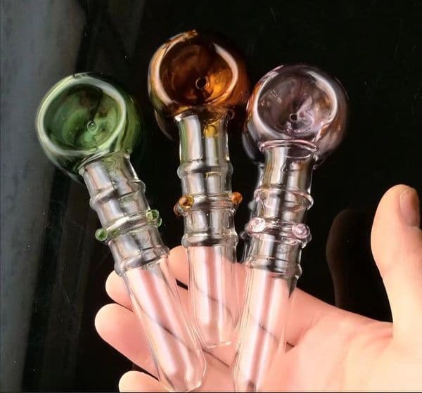 Three rounds of coloured pipe Wholesale Glass bongs Oil Water Pipes Glass Pipe Oil Rigs Smoking