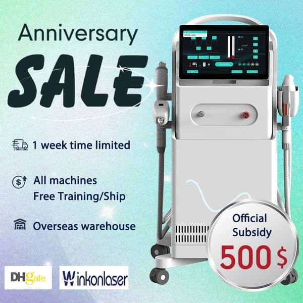 6 in 1 Multifunctional IPL OPT SHR Machine with 4 handles 360 Magnetic Optical Q Switch Nd Yag diode Laser hair removal RF Face Lifting