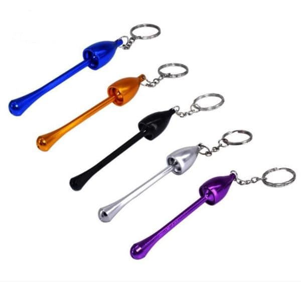 Metal pipe portable aluminum alloy cigarette holder Mini Keychain
