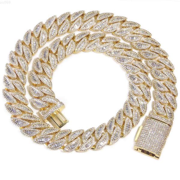 Ganku Hip-hop Mixed with 15 mm T Zircon Cuban Man Necklace Fashion Jewelry Chain Deserve to Act the Role of Custom