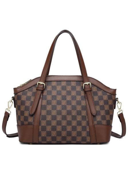 MKF designer free shipping Light luxury High quality casual fashion tote Bag letter versatile vintage Check Plaid Tartan shoulder bag for woman dh911761540