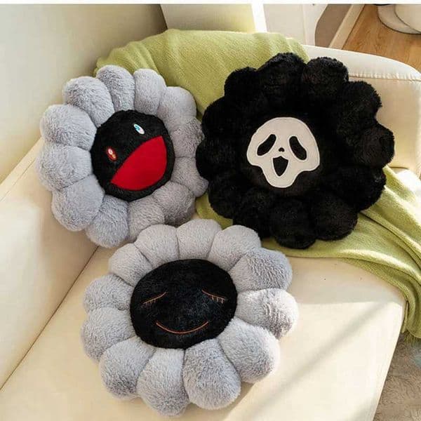 Flower Pillow Cushion Office Chair Ghost Devil Sunflower Plush Pillow Plant Petal Cushion Stuffed Toys for Girls Home Decor Gift XJ250807