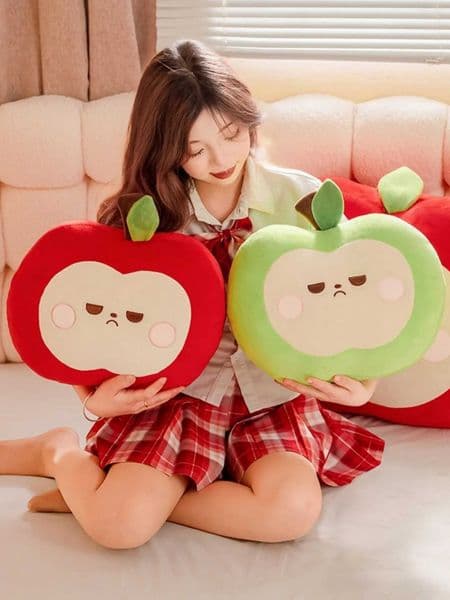 Apple Plush Toys Shaped Bed Pillow Cushion Dormitory Student Backrest Tatami Bed Decor Mothers Day Gift Comfortable Soft XJ250807