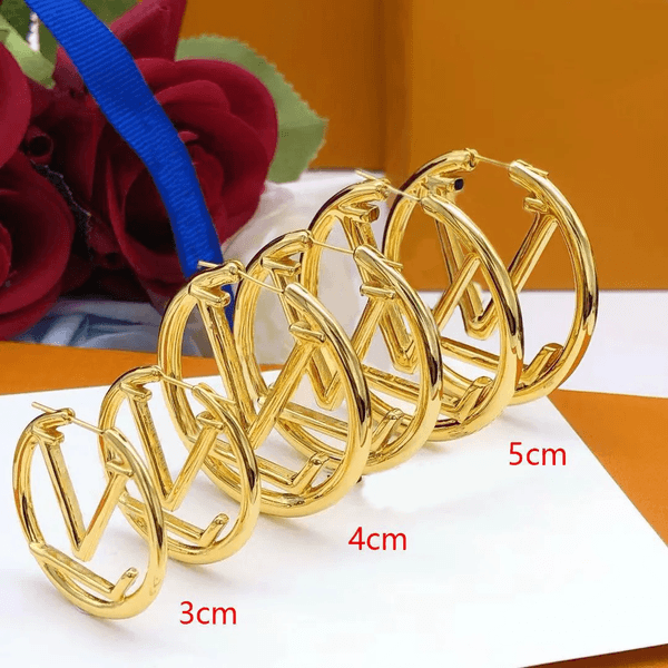 Gold earrings hoop earrings earrings 4cm Big designer for women gifts Valentine's Day designer jewelry High quality jewelry
