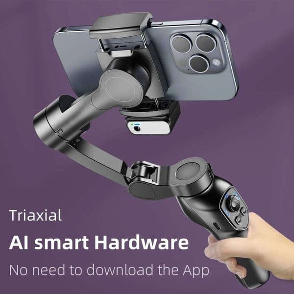 L Cpro Axis Handheld Gimbal With AI Face Tracking Fill Light Anti Shake Stabilizer Iphone Android Perfect For Vlog