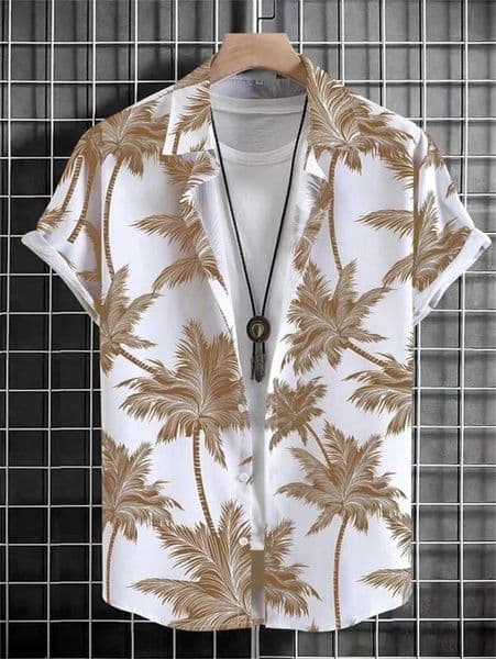 3D Hawaiian Coconut Tree Top Mens Summer Beach Casual Clothing Street Outdoor Party Mens Loose Breathable Shirt W250808