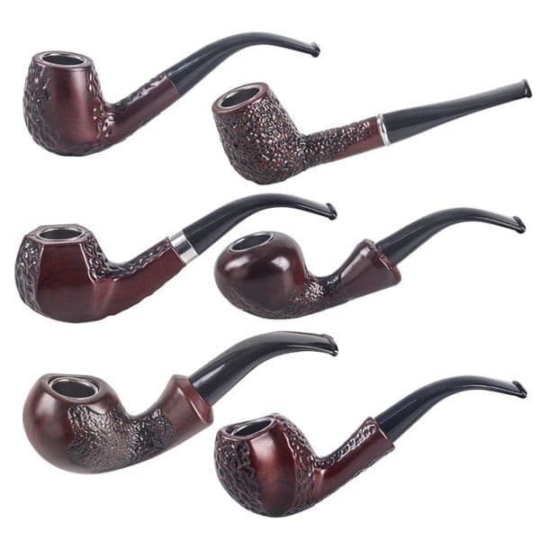 Smoking pipes Changfeng rubberwood pipe for elderly people, metal pot for men, traditional portable filter dry pipe