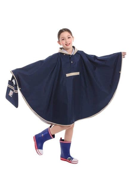 Japanese Style Breathable Children's Raincoat Student Kids Parent-Child Cycling Boys Girls Cloak Rain Poncho with Backpack Compartment for Older Children