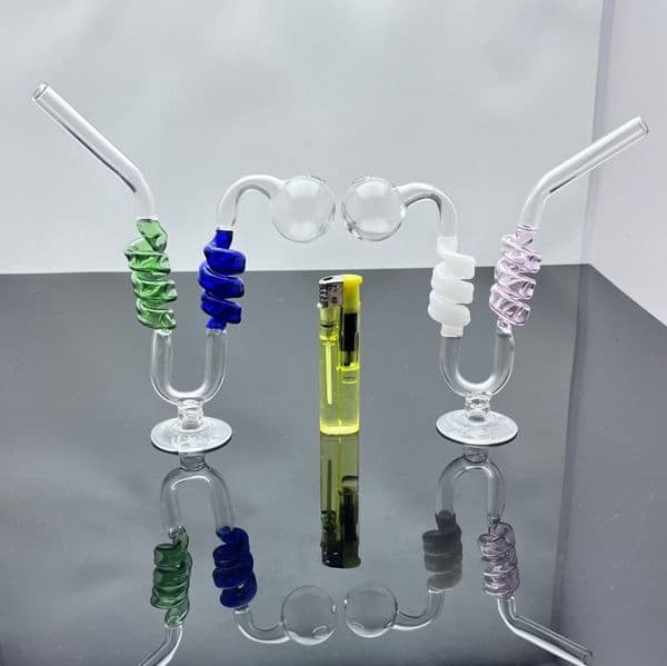 Smoking pipes Ball Glass Oil Burner Pipe Smoking Bowl Classic bongs Classic colored wire glass smoking accessories with base