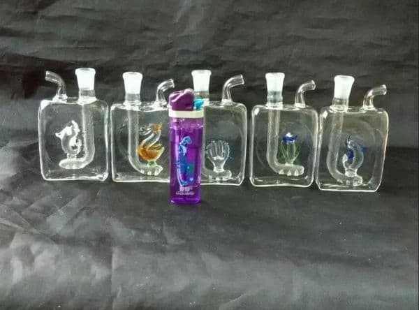 new Glass Oil Burner Pipes hookah Glass Smoking bongs Smoke pipes Flat glass tobacco box and water bottle
