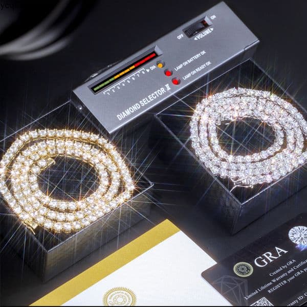 Pass Diamond Test 2mm--5mm Wide 925 Silver Gold Plated Moissanite Diamond Tennis Necklace/bracelet Chain for Hiphop Jewelry