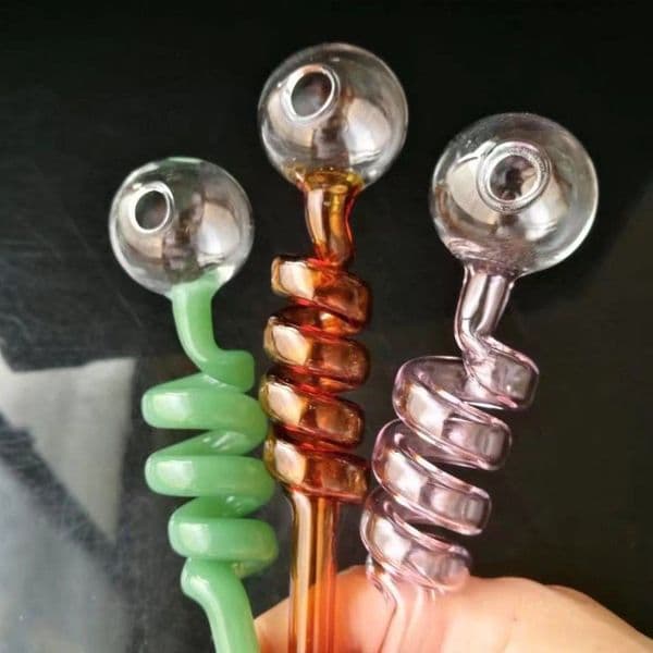 Smoking pipes Ball Glass Oil Burner Pipe Smoking Bowl Classic bongs Colored spiral direct fired pot