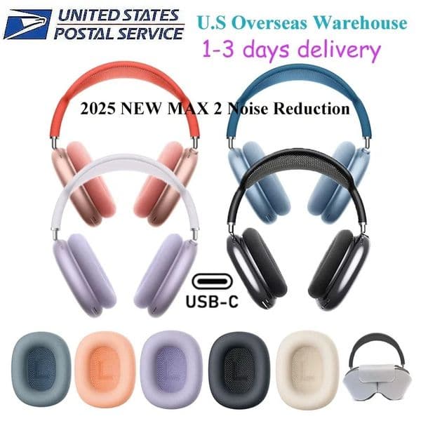 ANC Metal Top for Airpods MAX 2 airpods pro max 2 3 4 Headband Headphone Accessories Solid Silicone Waterproof Protective case pro Maxs Headphones CaseL260604