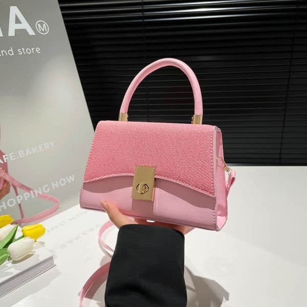 Summer 2025 New French Style Simple Color Block Design Fashion Single Shoulder Crossbody Handbag for Women Small Square Bag