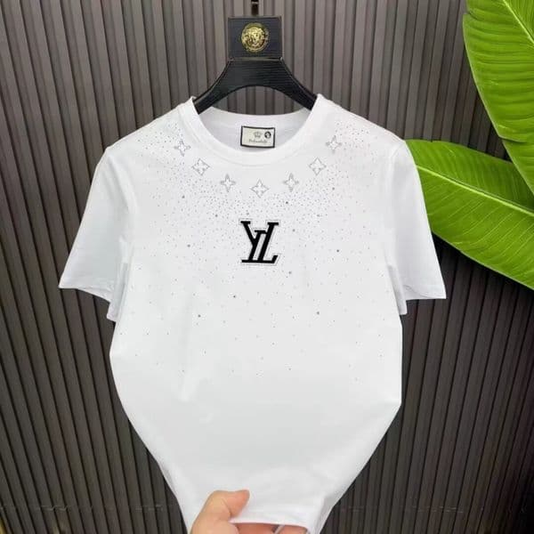 Popular Mens T-shirt European Luxury Summer High-end Trendy Men Homme Cotton T-shirt European Station Clothing Designer T-shirt Rhinestone Short Sleeve Shirt