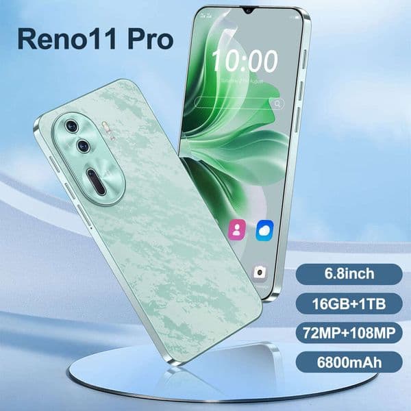 Reno11 Pro 6.8Inch Incell Screen 16+1Tb Smartphone Integrated Dual Standby Android Smart HD Camera Face Unlock Mobile GPS Cell Phone