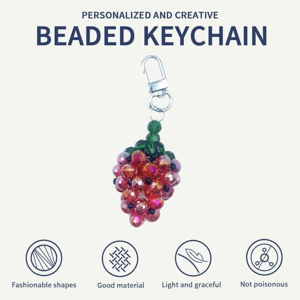 Beaded Grape Keychain, Ideal Gift & Must-have for Outings Fashionable backpack decorations cute accessory decorations