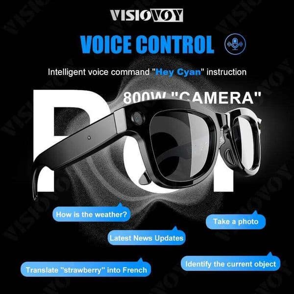 Meta Glasses AI Smart Built-In HD Camera Bluetooth Wireless Audio Intelligent Glasses Anti-Glare Anti-Blue Connected Glasses
