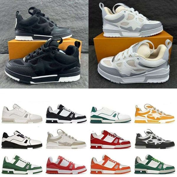 Skate designer sneakers luxury mens trainers sneaker casual runner shoe outdoor leather flower skates tennis women fashion men shoes size 35-46