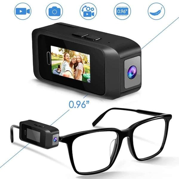NEW Glasses Wearable Mini Pocket 1080P Portable Digital Video Recorder Body Camera Head Mounted Miniature Camcorde Screen