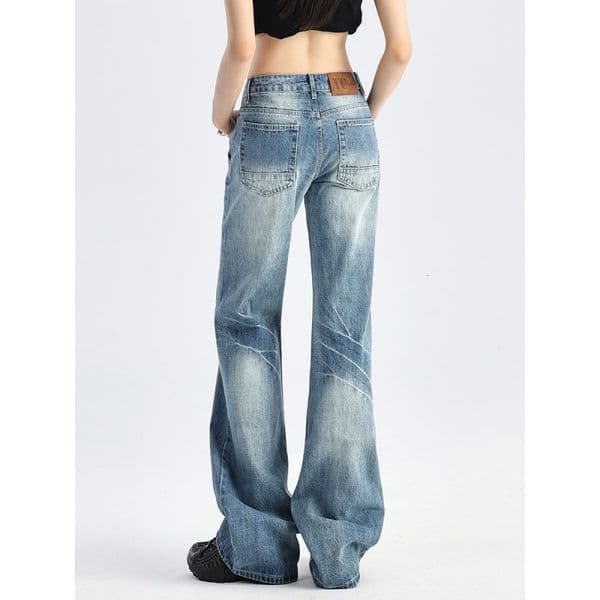 Free Shipping Designer Retro Blue Wide Leg Women's Jeans 2025 Spring And Autumn New Slim Fit Loose Straight Leg Pants
