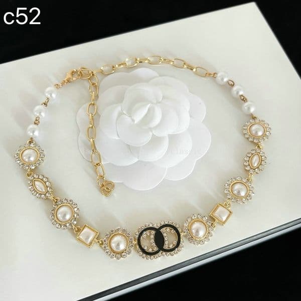 Luxury Pearl Necklace Choker Chain 18K Gold Plated Brand Letter Pendant Necklaces Designers Jewelry For Women