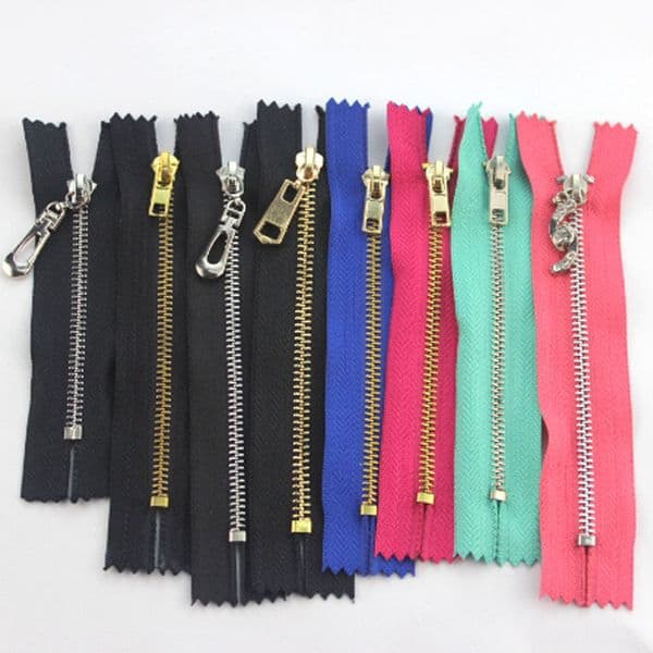 King of Gold Metal Closed End Zipper 3#Imitation Copper Multi-Color Multi-Specification Clothing and Bag Zippers