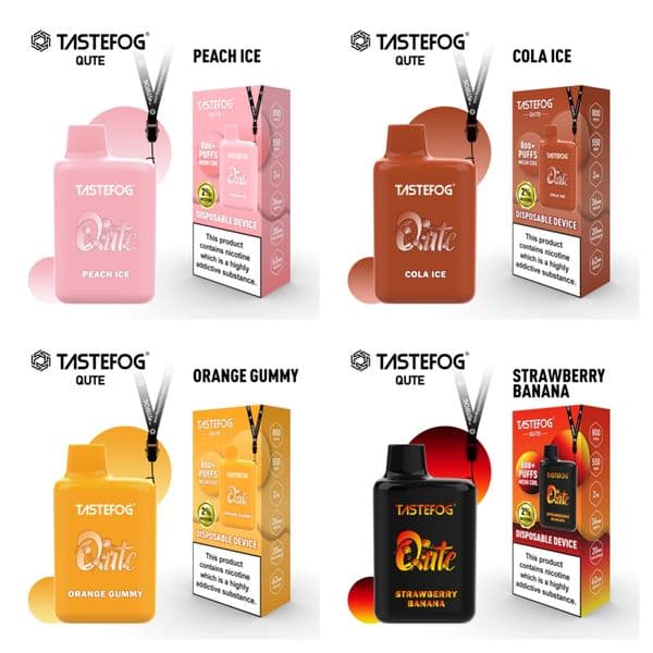 Tastefog Qute 800 Puffs 2% Nicotine Disposable Vape Bar Pod Vaporizer Box E Cigarette Wholesale