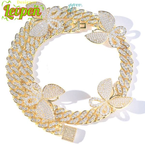 Wholesale Hip Hop Jewelry Moissanite 12mm Wholesale Cuban Link Chain White Gold Plated Cuban Link Chain for Men Necklace OACOCA