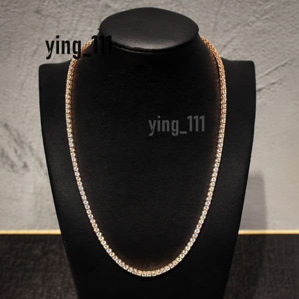 Ready to Ship 925 Sterling Silver 3mm Moissanite Tennis Chain Iced Out Moissanite Tennis Necklace