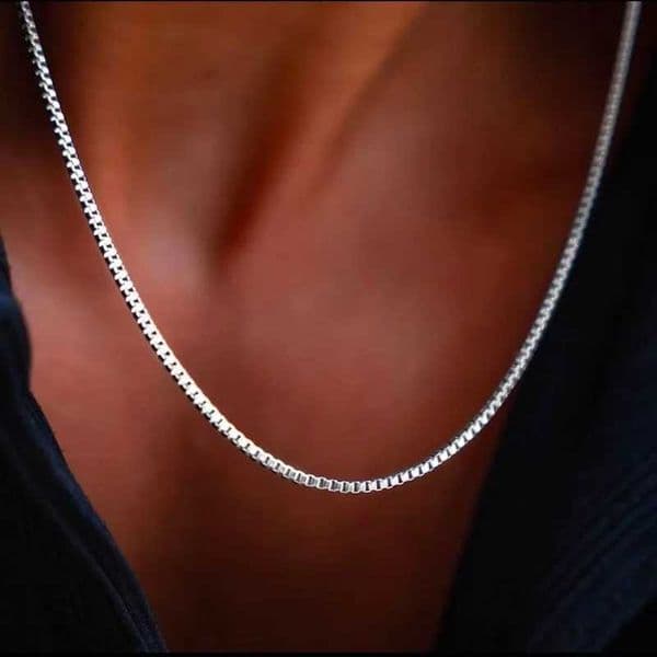 12mm Silver Color Stainless Steel Box Chain Necklace Hip Hop Men Necklace Fashion Titanium Steel Jewelry Trend GiftXJ250826