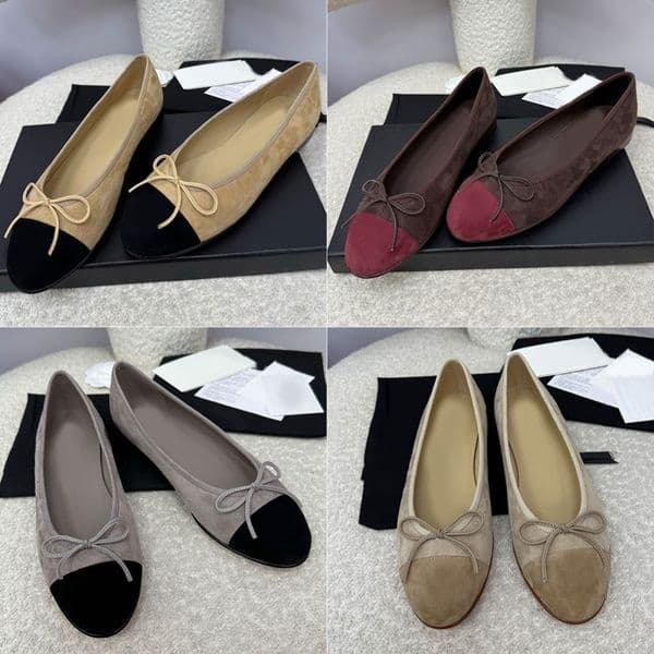 Women bow ballet flats lolita shoes ballerina round toe mirror quality shoes women sandals suede leather ballet flats pumps dress shoes mary jane shoes 34-43